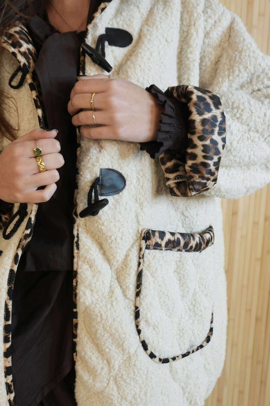 Leopard Quilted Boucle Jacket Naturals /4=